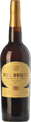 101,95 € Kostenloser Versand | Verstärkter Wein González Byass Del Duque Amontillado Muy Viejo 30 D.O. Manzanilla-Sanlúcar de Barrameda Andalusien Spanien Palomino Fino Flasche 75 cl