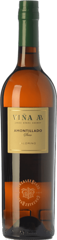 18,95 € 送料無料 | 強化ワイン González Byass Viña AB Amontillado ドライ D.O. Manzanilla-Sanlúcar de Barrameda アンダルシア スペイン Palomino Fino ボトル 75 cl