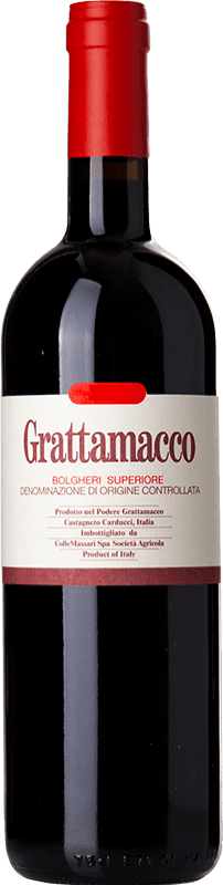 176,95 € Spedizione Gratuita | Vino Rosso Grattamacco Superiore D.O.C. Bolgheri Toscana Italia Merlot, Cabernet Sauvignon, Sangiovese Eco — Biologico Bottiglia 75 cl