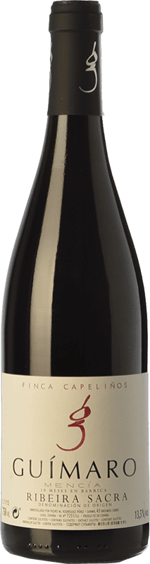 42,95 € Free Shipping | Red wine Guímaro Finca Capeliños Aged D.O. Ribeira Sacra Galicia Spain Mencía, Sousón, Caíño Black Bottle 75 cl
