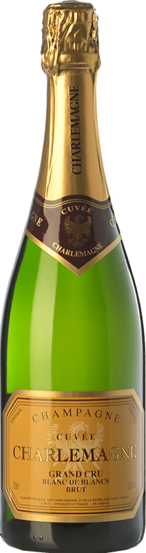 51,95 € Envio grátis | Espumante branco Guy Charlemagne Cuvée Grand Cru Grande Reserva A.O.C. Champagne Champagne França Chardonnay Garrafa 75 cl