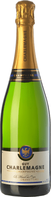 45,95 € Envio grátis | Espumante branco Guy Charlemagne Grand Cru Brut Grande Reserva A.O.C. Champagne Champagne França Chardonnay Garrafa 75 cl