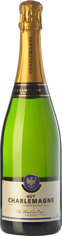 43,95 € Envio grátis | Espumante branco Guy Charlemagne Grand Cru Brut Grande Reserva A.O.C. Champagne Champagne França Chardonnay Garrafa 75 cl