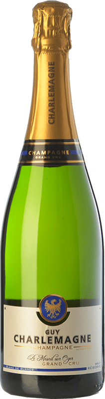 45,95 € 免费送货 | 白起泡酒 Guy Charlemagne Grand Cru 香槟 大储备 A.O.C. Champagne 香槟酒 法国 Chardonnay 瓶子 75 cl