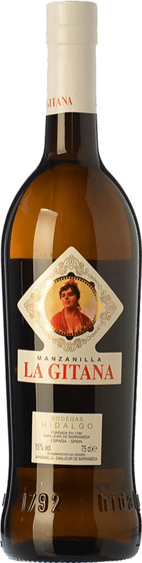 9,95 € Бесплатная доставка | Крепленое вино La Gitana D.O. Manzanilla-Sanlúcar de Barrameda Андалусия Испания Palomino Fino бутылка 75 cl