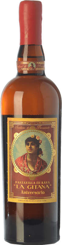 39,95 € Free Shipping | Fortified wine La Gitana Aniversario D.O. Manzanilla-Sanlúcar de Barrameda Andalusia Spain Palomino Fino Bottle 75 cl