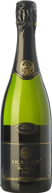 25,95 € Envío gratis | Espumoso Blanco Huguet de Can Feixes Brut Nature Gran Reserva D.O. Cava Cataluña España Pinot Negro, Macabeo, Parellada 75 cl