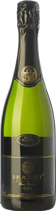 25,95 € Kostenloser Versand | Weißer Sekt Huguet de Can Feixes Brut Natur Große Reserve D.O. Cava Katalonien Spanien Spätburgunder, Macabeo, Parellada Flasche 75 cl