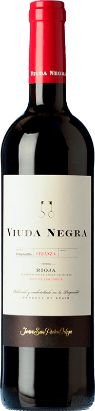 8,95 € Envio grátis | Vinho tinto Javier San Pedro Viuda Negra Crianza D.O.Ca. Rioja La Rioja Espanha Tempranillo Garrafa 75 cl