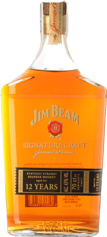 23,95 € Бесплатная доставка | Виски Бурбон Jim Beam Signature Craft Кентукки Соединенные Штаты 12 Лет бутылка 70 cl