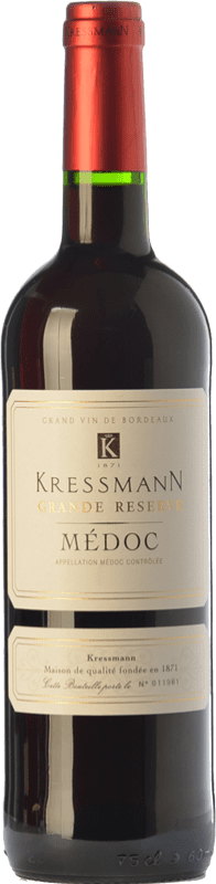17,95 € Free Shipping | Red Wine Kressmann Grand Reserve — Long Barrel-Aged A.O.C. Médoc Bordeaux France Merlot, Cabernet Sauvignon Bottle 75 cl