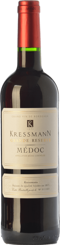 16,95 € Envío gratis | Vino tinto Kressmann Gran Reserva A.O.C. Médoc Burdeos Francia Merlot, Cabernet Sauvignon Botella 75 cl