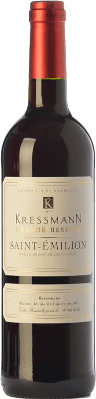 12,95 € Free Shipping | Red wine Kressmann Grande Réserve Gran Reserva A.O.C. Saint-Émilion Bordeaux France Merlot, Cabernet Sauvignon, Cabernet Franc Bottle 75 cl