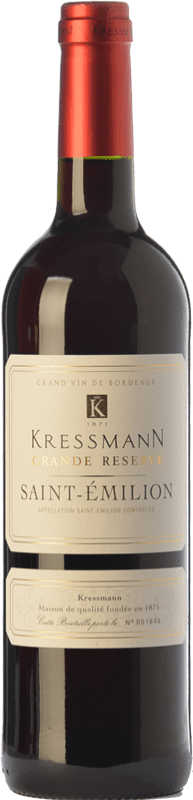 18,95 € Free Shipping | Red Wine Kressmann Grand Reserve — Long Barrel-Aged A.O.C. Saint-Émilion Bordeaux France Merlot, Cabernet Sauvignon, Cabernet Franc Bottle 75 cl