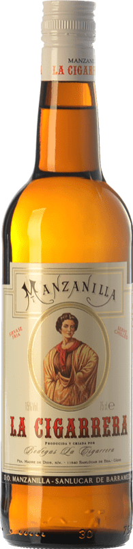 18,95 € Envío gratis | Vino generoso La Cigarrera Manzanilla Fina D.O. Manzanilla-Sanlúcar de Barrameda Andalucía España Palomino Fino Botella 75 cl