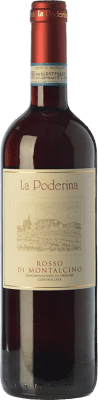16,95 € Envío gratis | Vino tinto La Poderina D.O.C. Rosso di Montalcino Toscana Italia Sangiovese Botella 75 cl
