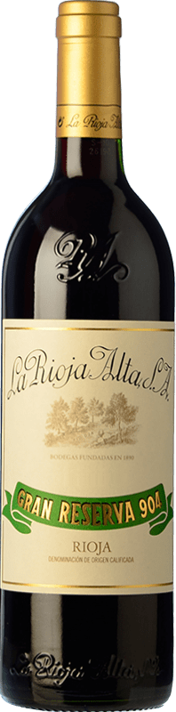 88,95 € 送料無料 | 赤ワイン Rioja Alta 904 グランド・リザーブ D.O.Ca. Rioja ラ・リオハ スペイン Tempranillo, Graciano ボトル 75 cl