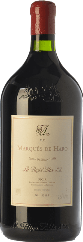 344,95 € Envoi gratuit | Vin rouge Rioja Alta Marqués de Haro Grande Réserve 1989 D.O.Ca. Rioja La Rioja Espagne Tempranillo, Graciano, Mazuelo Bouteille Jéroboam-Double Magnum 3 L