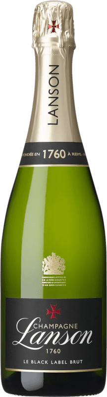 45,95 € Kostenloser Versand | Weißer Sekt Lanson Black Label Brut A.O.C. Champagne Champagner Frankreich Spätburgunder, Chardonnay, Pinot Meunier Flasche 75 cl