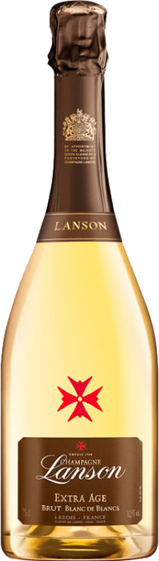 79,95 € Envio grátis | Espumante branco Lanson Extra Âge Blanc de Blancs A.O.C. Champagne Champagne França Chardonnay Garrafa 75 cl