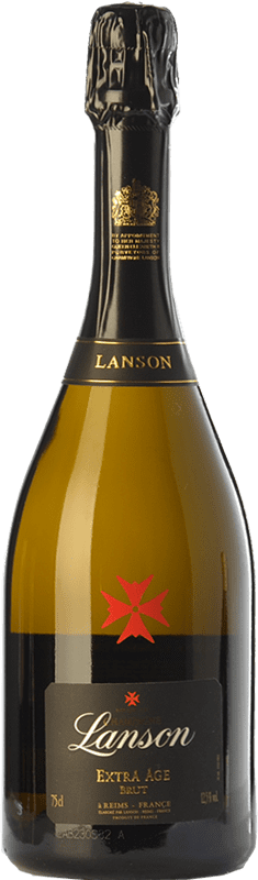 61,95 € 送料無料 | 白のスパークリングワイン Lanson Extra Âge Extra Brut — エクストラ・ブリュット A.O.C. Champagne シャンパン フランス Pinot Noir — ピノ・ノワール, Chardonnay — シャルドネ 75 cl