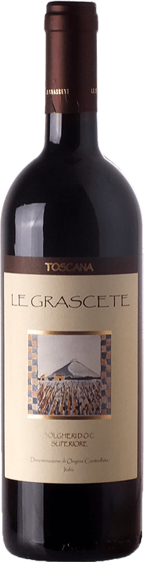 36,95 € 免费送货 | 红酒 Le Grascete D.O.C. Bolgheri 托斯卡纳 意大利 Cabernet Sauvignon, Cabernet Franc 瓶子 75 cl