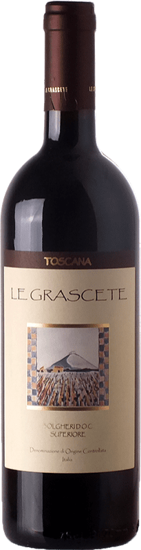 36,95 € Spedizione Gratuita | Vino rosso Le Grascete D.O.C. Bolgheri Toscana Italia Cabernet Sauvignon, Cabernet Franc Bottiglia 75 cl
