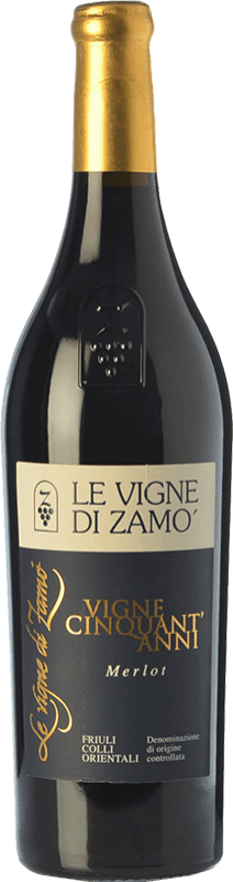 26,95 € Бесплатная доставка | Красное вино Zamò Vigne Cinquant' Anni D.O.C. Colli Orientali del Friuli Фриули-Венеция-Джулия Италия Merlot бутылка 75 cl