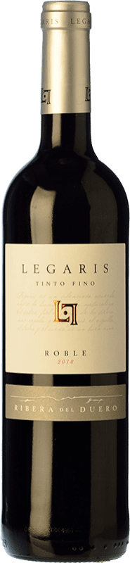 8,95 € 免费送货 | 红酒 Legaris 橡木 D.O. Ribera del Duero 卡斯蒂利亚莱昂 西班牙 Tempranillo 瓶子 75 cl