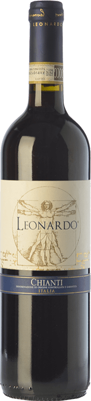 9,95 € Бесплатная доставка | Красное вино Leonardo da Vinci Leonardo D.O.C.G. Chianti Тоскана Италия Merlot, Sangiovese бутылка 75 cl