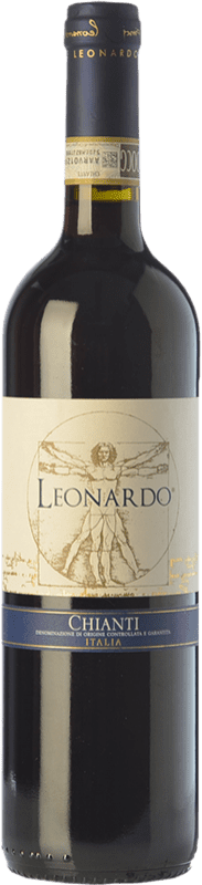 13,95 € Бесплатная доставка | Красное вино Leonardo da Vinci Leonardo D.O.C.G. Chianti Тоскана Италия Merlot — Мерло, Sangiovese — Санджовезе 75 cl