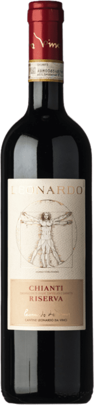 15,95 € Free Shipping | Red wine Leonardo da Vinci Leonardo Reserve D.O.C.G. Chianti Tuscany Italy Merlot, Sangiovese Bottle 75 cl