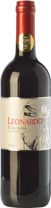 15,95 € 免费送货 | 红葡萄酒 Leonardo da Vinci Leonardo I.G.T. Toscana 托斯卡纳 意大利 Merlot, Sangiovese 瓶子 75 cl