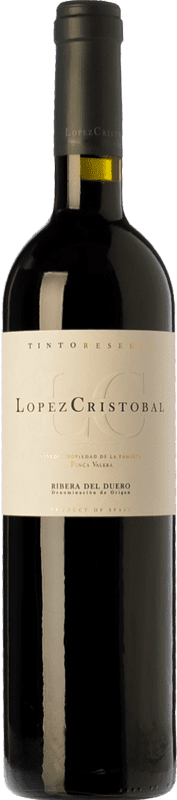 26,95 € 免费送货 | 红酒 López Cristóbal 预订 D.O. Ribera del Duero 卡斯蒂利亚莱昂 西班牙 Tempranillo, Merlot 瓶子 75 cl