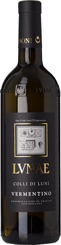 28,95 € Envío gratis | Vino blanco Lunae Etichetta Nera D.O.C. Colli di Luni Liguria Italia Vermentino Botella 75 cl