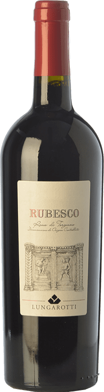14,95 € Spedizione Gratuita | Vino rosso Lungarotti Rosso Rubesco D.O.C. Torgiano Umbria Italia Sangiovese, Colorino Bottiglia 75 cl