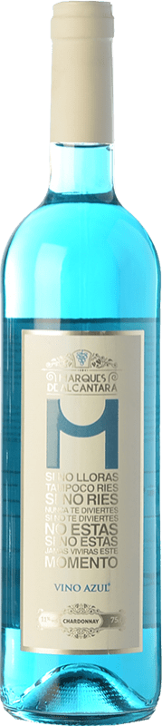10,95 € Envío gratis | Vino blanco Marqués de Alcántara Azul España Chardonnay Botella 75 cl