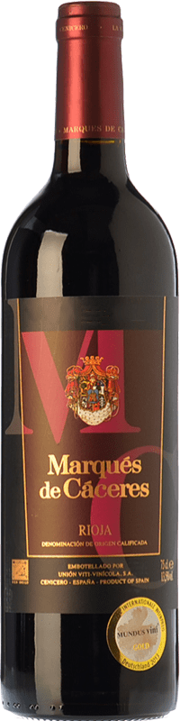 34,95 € 免费送货 | 红葡萄酒 Marqués de Cáceres 珍藏 D.O.Ca. Rioja 拉里奥哈 西班牙 Tempranillo — 丹魄, Garnacha — 歌海娜, Graciano — 格拉西亚诺 大瓶 — Magnum 1,5 L