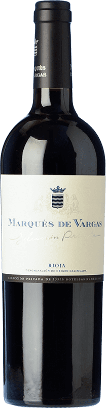 41,95 € Envoi gratuit | Vin rouge Marqués de Vargas Reserva Privada Réserve D.O.Ca. Rioja La Rioja Espagne Tempranillo, Grenache, Mazuelo Bouteille 75 cl