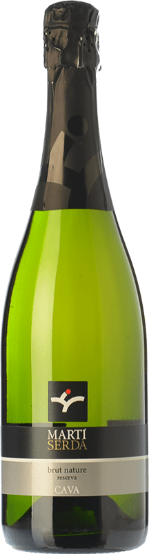 9,95 € Spedizione Gratuita | Spumante Bianco Martí Serdà Brut Nature Riserva D.O. Cava Catalogna Spagna Macabeo, Xarel·lo, Parellada 75 cl