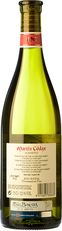 10,95 € Free Shipping | White wine Martín Códax D.O. Rías Baixas Galicia Spain Albariño Bottle 75 cl