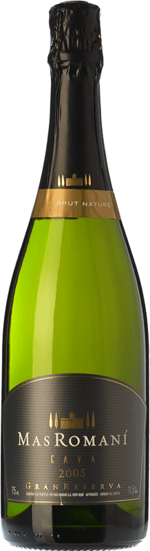 10,95 € Envio grátis | Espumante branco Mas Romaní Brut Nature Grande Reserva D.O. Cava Catalunha Espanha Macabeo, Xarel·lo, Chardonnay, Parellada Garrafa 75 cl