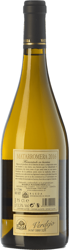 37,95 € Free Shipping | White wine Matarromera Fermentado en Barrica Crianza D.O. Rueda Castilla y León Spain Verdejo Bottle 75 cl