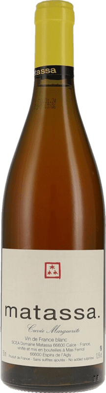 27,95 € Kostenloser Versand | Weißwein Domaine Matassa Cuvée Marguerite Alterung I.G.P. Vin de Pays Côtes Catalanes Languedoc-Roussillon Frankreich Viognier, Muscat Kleinem Korn Flasche 75 cl