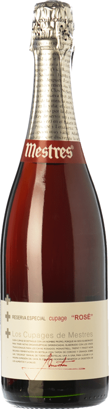 17,95 € Kostenloser Versand | Rosé Sekt Mestres Cupage Brut — Herb Spezial, Rosé Reserve — Gereift D.O. Cava Katalonien Spanien Monastrell, Pinot Noir — Spätburgunder, Trepat 75 cl