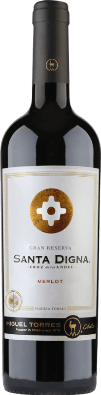 12,95 € Spedizione Gratuita | Vino Rosso Miguel Torres Santa Digna I.G. Valle Central Central Valley Chile Merlot Bottiglia 75 cl