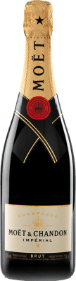 56,95 € Бесплатная доставка | Белое игристое Moët & Chandon Impérial брют Резерв A.O.C. Champagne шампанское Франция Pinot Black, Chardonnay, Pinot Meunier бутылка 75 cl