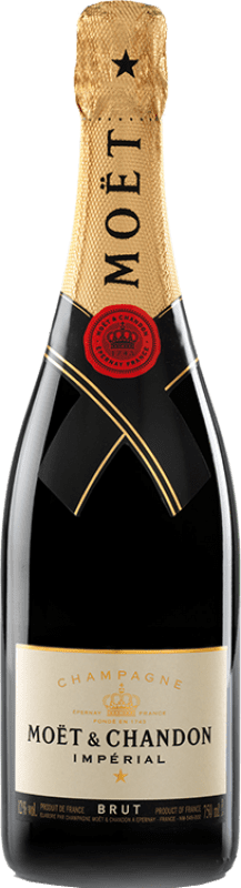 58,95 € Free Shipping | White sparkling Moët & Chandon Impérial Brut Reserve A.O.C. Champagne Champagne France Pinot Black, Chardonnay, Pinot Meunier Bottle 75 cl