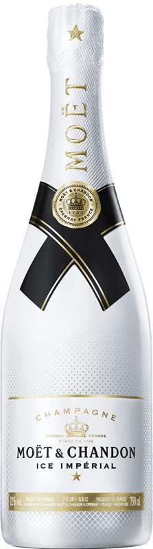 73,95 € 送料無料 | 白スパークリングワイン Moët & Chandon Ice Impérial A.O.C. Champagne シャンパン フランス Pinot Black, Chardonnay, Pinot Meunier ボトル 75 cl