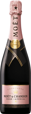 68,95 € Бесплатная доставка | Розовое игристое Moët & Chandon Rosé Impérial Резерв A.O.C. Champagne шампанское Франция Pinot Black, Chardonnay, Pinot Meunier бутылка 75 cl